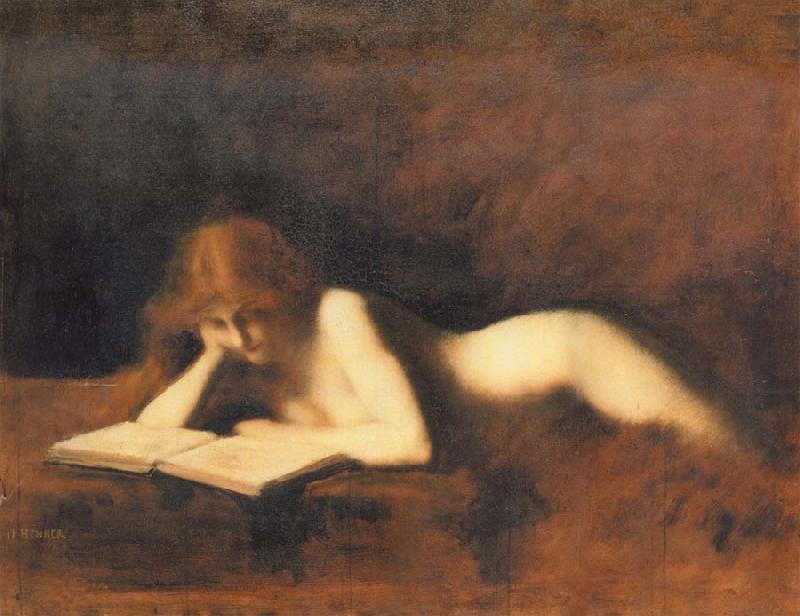 Jean-Jacques Henner Woman Reading oil painting picture